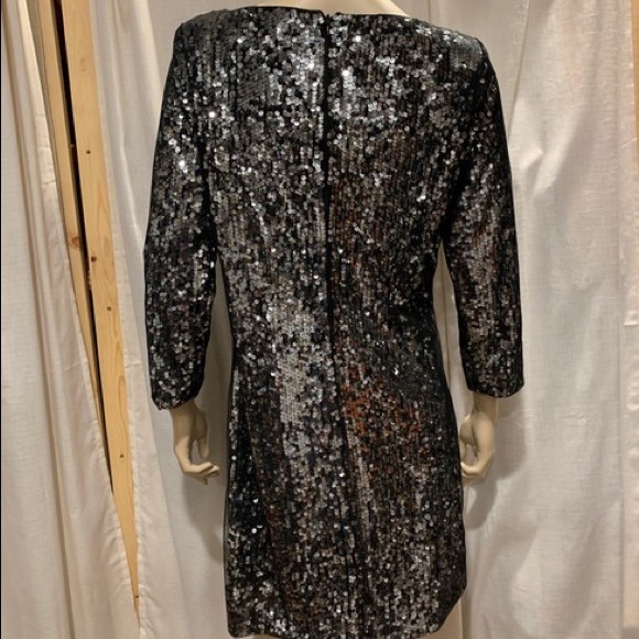 T. Tahari Silver Sequin Night-Out Dress - Picture 12 of 14